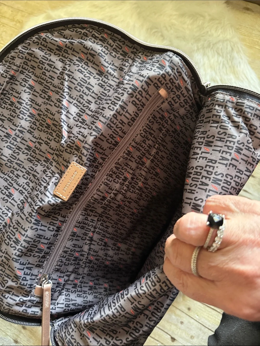 Stella & Dot ‘Crush It’ Black Quilted Backpack with Rose Gold Hardware NWOT